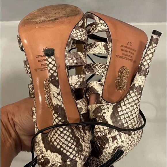 AQUAZZURA FIRENZE Gladiator - Snakeskin print stiletto heels - Picture 15 of 15